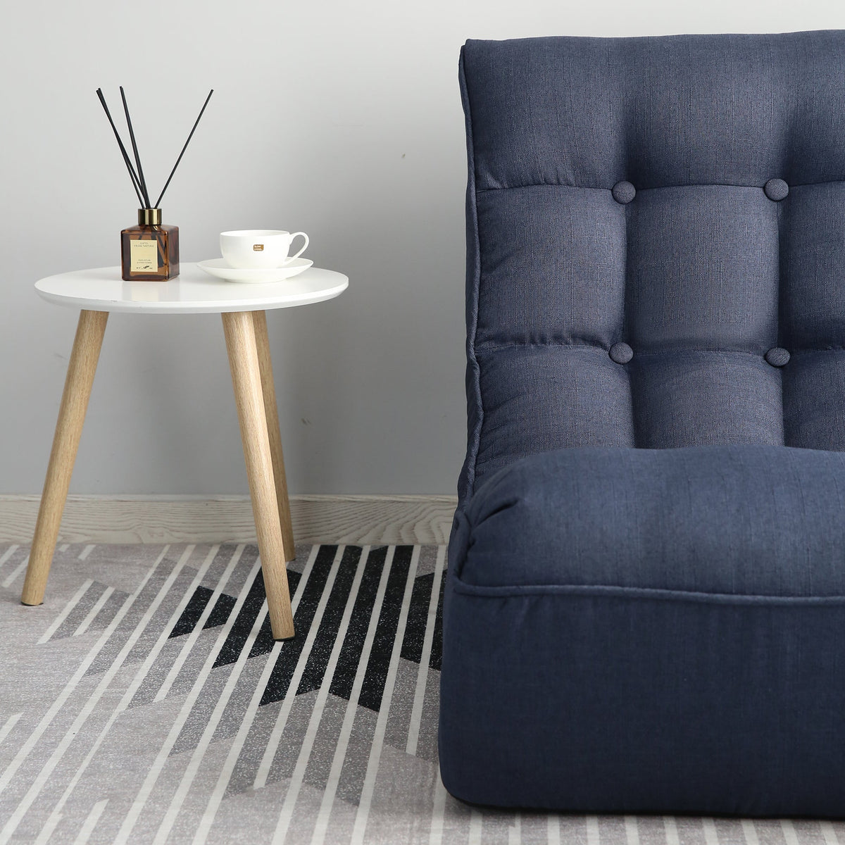 Single sofa reclining chair Japanese chair lazy sofa tatami balcony reclining chair leisure sofa adjustable chair,Navy
