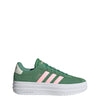 adidas Womens VL Court Sneaker Preloved Green/Pink Spark/Ivory 9