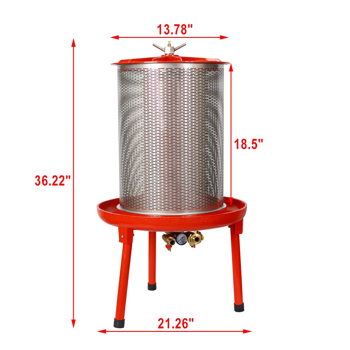 Hydraulic Fruit Wine Press with Fruit and Apple Crusher - Electricity-Free/Water-powered Cider Wine Bladder Press