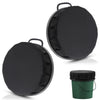 Lewtemi 2 Pcs 5 Gallon Bucket Seat Bucket Swivel Lid Cushion 360 Degree Swivel Bucket Seat Cushion Bucket Seat Lid with Waterproof Cover for Dove Duck Hunting Fishing Camping(3.54 Inch ThickBlack)