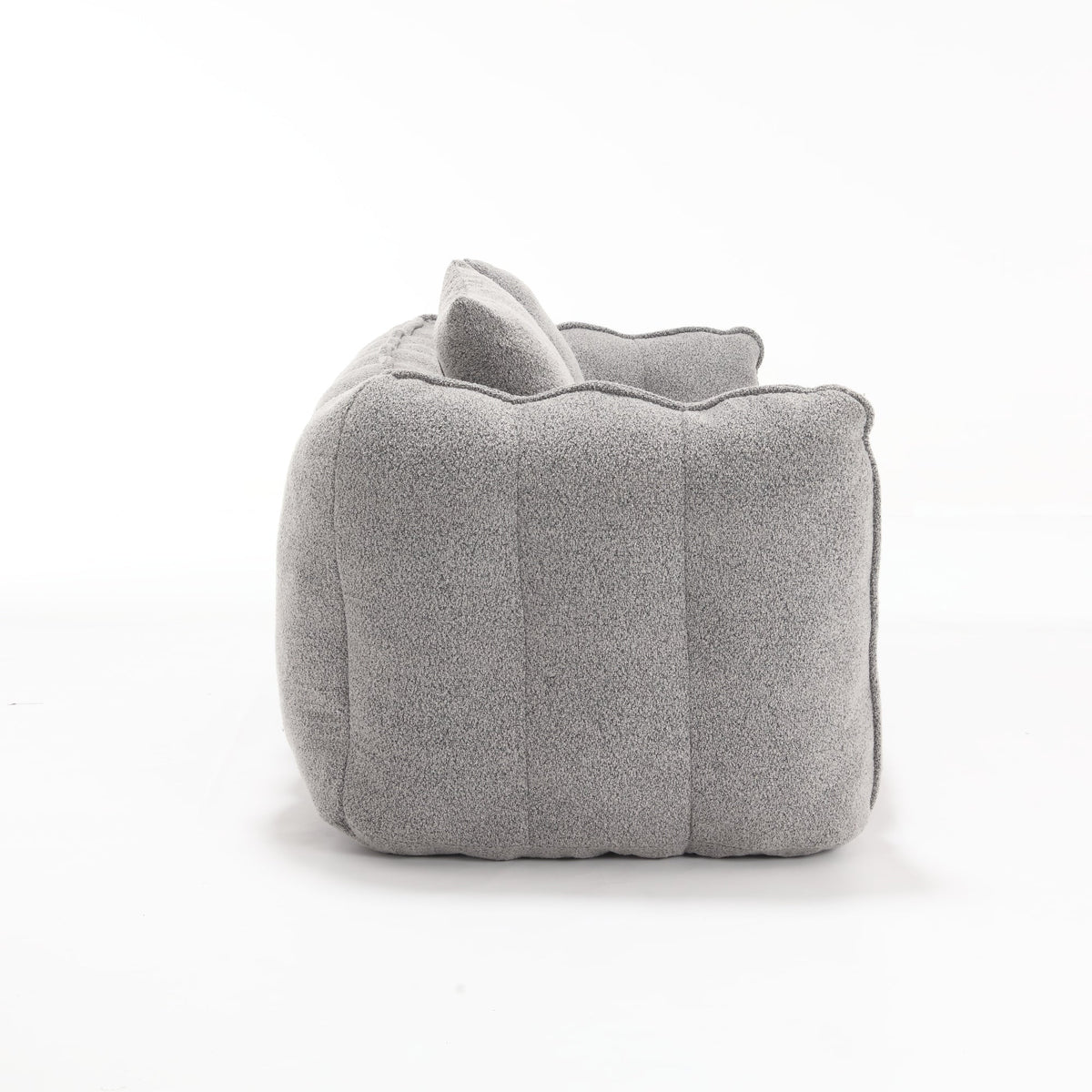 Cozy Beanbag Chair with High Resilience Foam Core for Two - Grey Chenille, 66x35x25 inches