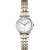 Timex Womens Easy Reader 25mm Watch – Silver-Tone Case White Dial with Two-Tone Expansion Band