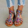 Women's Sandals Summer Shoes Leather Sandals Flats Summer Woman Beach Sandals Arch Support Casual Comfort Retro Slip On Summer Sandal Ladies Casual Beach Flats