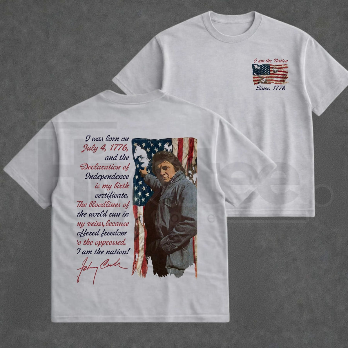 "I Am The Nation" – Vintage Outlaw Music Singer Retro 2-Sided Top