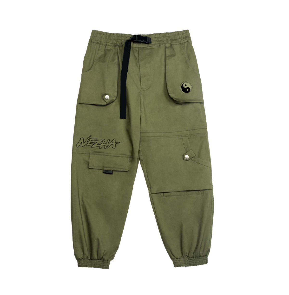 IBP332 Yin Yang Army Green Cargo Pants