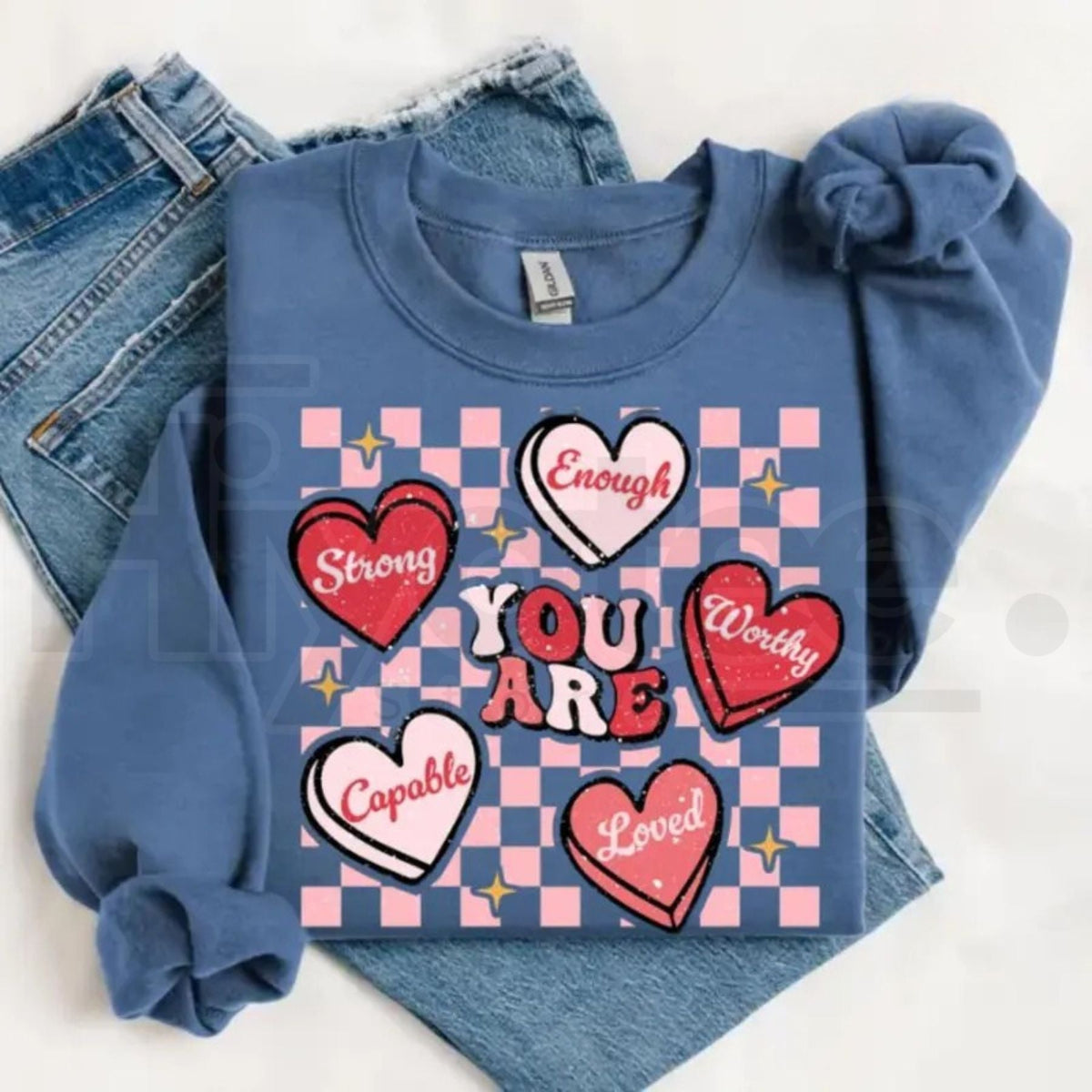 Retro "You Are Loved" Teacher Valentine Sweatshirt: Cute Heart Back to School Sweater