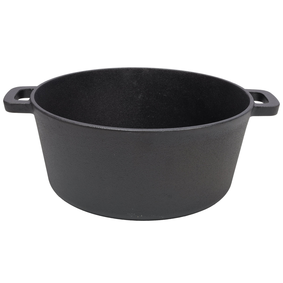 2 in 1 Pre-Seasoned Cast Iron Dutch Oven With Dual Handles, Outdoor Camping Deep Pot for Camping Fireplace Cooking BBQ Baking Campfire, 5 Quart.With 1pc Iron Pot Rack.