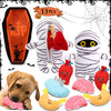 Glimin 13 Pcs Halloween Hide and Seek Dog Toys Halloween Coffin Mummy Dog Toys with Organs Burrow Interactive Dog Toys Halloween Stuffing Body Dog Squeaky Toys for Halloween Decor Dog Training