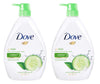 Dove Go Fresh Nourishing Body Wash Cucumber and Green - 33.8 Fl Oz / 1L x 2 Pack