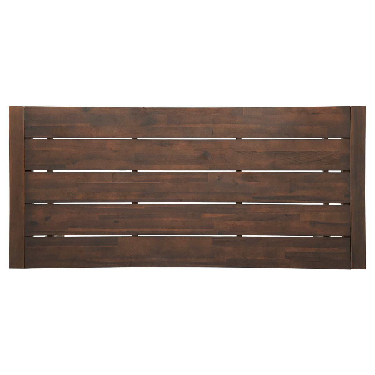 TREXM Rustic Patio Bar Set with Ergonomic Chairs, Solid Wood Slatted Tabletop in Mocha+Beige Cushion