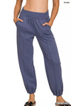 Zenana Scuba Elastic Waist Joggers with pockets