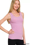 Zenana Washed Ribbed Scoop Neck Tank Top