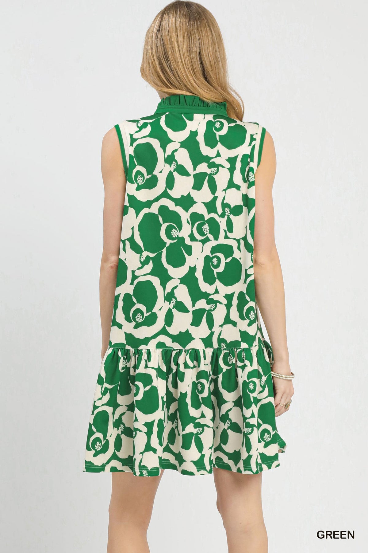 Umgee Floral Sleeveless Tiered Dress