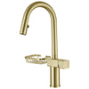 CINCOSKY High Arc Pull-Down Kitchen Faucet with Dual Function Sprayer in Brushed Gold Stainless Steel