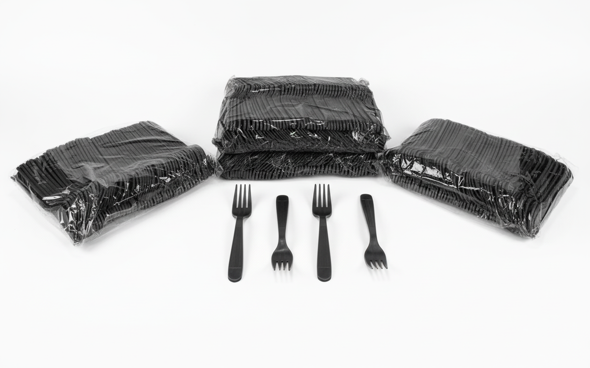Royalty Black X-Heavy Weight PP Fork, 10 Sleeves of 100 Forks (1000/cs)