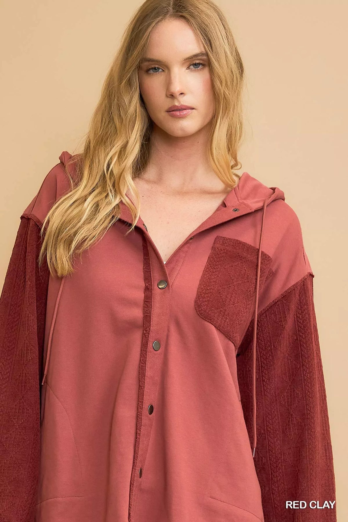 Umgee Washed French Terry Shacket
