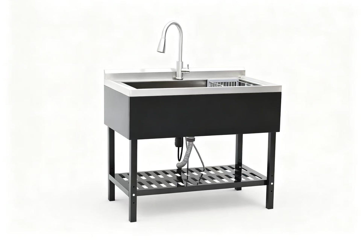 Stainless Steel Utility Sink, Freestanding Sink 1