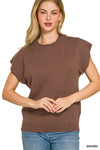Zenana Viscose Round-neck Short Sleeve Sweater