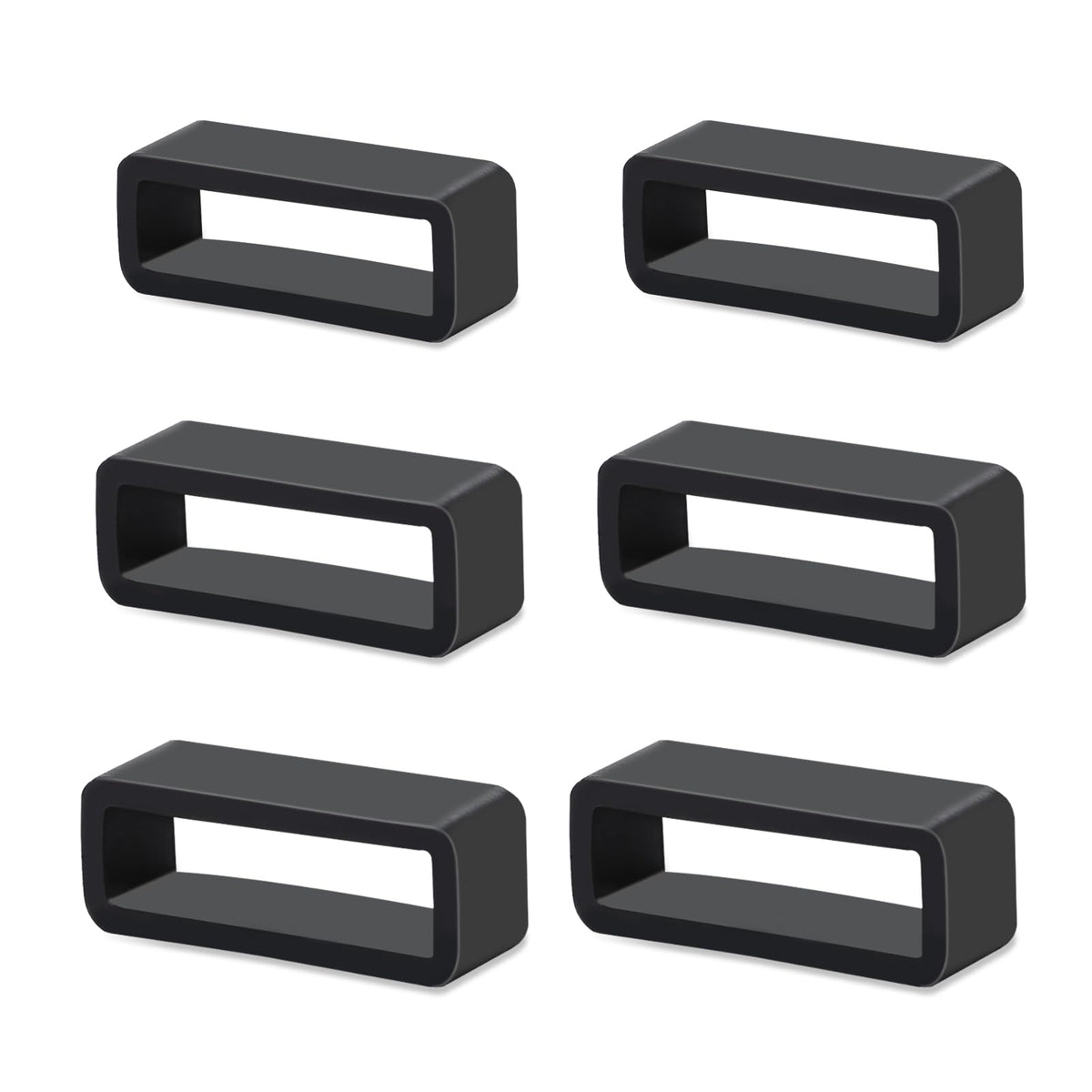 6Pcs Watch Strap Holder 18mm/20mm/22mm Watch Band Holder Rubber Watch Band Loops Replacement Silicone Watch Band Keeper Retainer Fastener Rings Security Loops for Smart Watch Band Sport Wristband