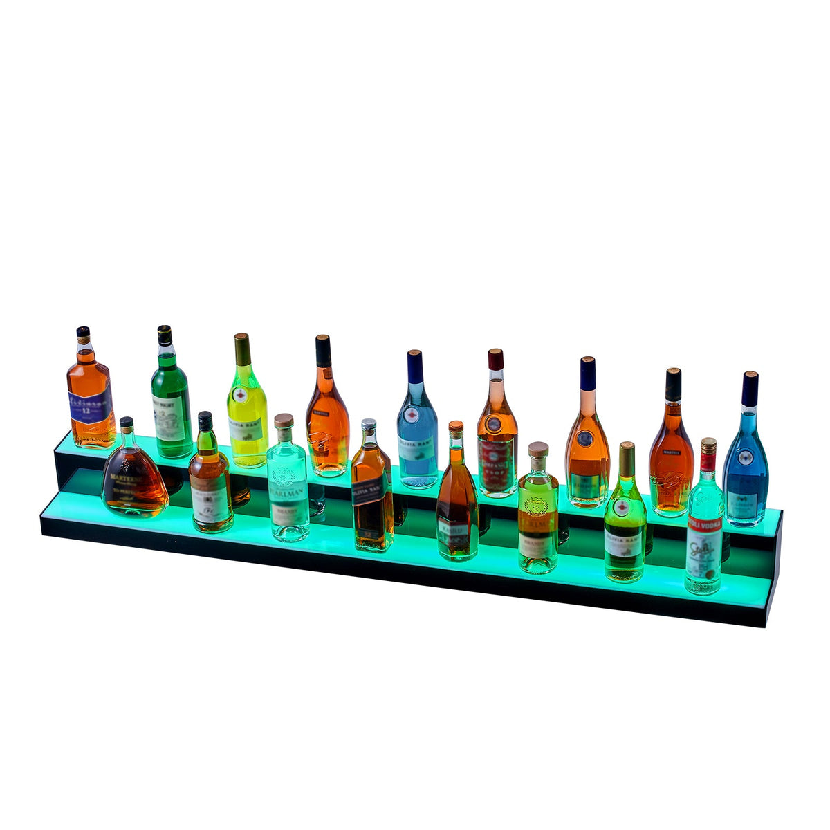 LED Lighted Liquor Bottle Display Bar Shelf RF & App Control 60' 2-Step