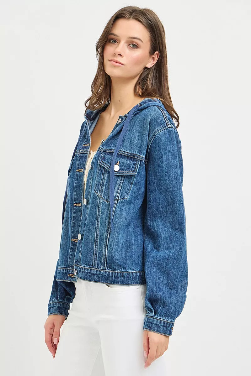 RISEN Basic Denim Jacket with Hoodie