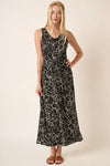 Mittoshop Side Slit Flower Print V-Neck Sleeveless Dress