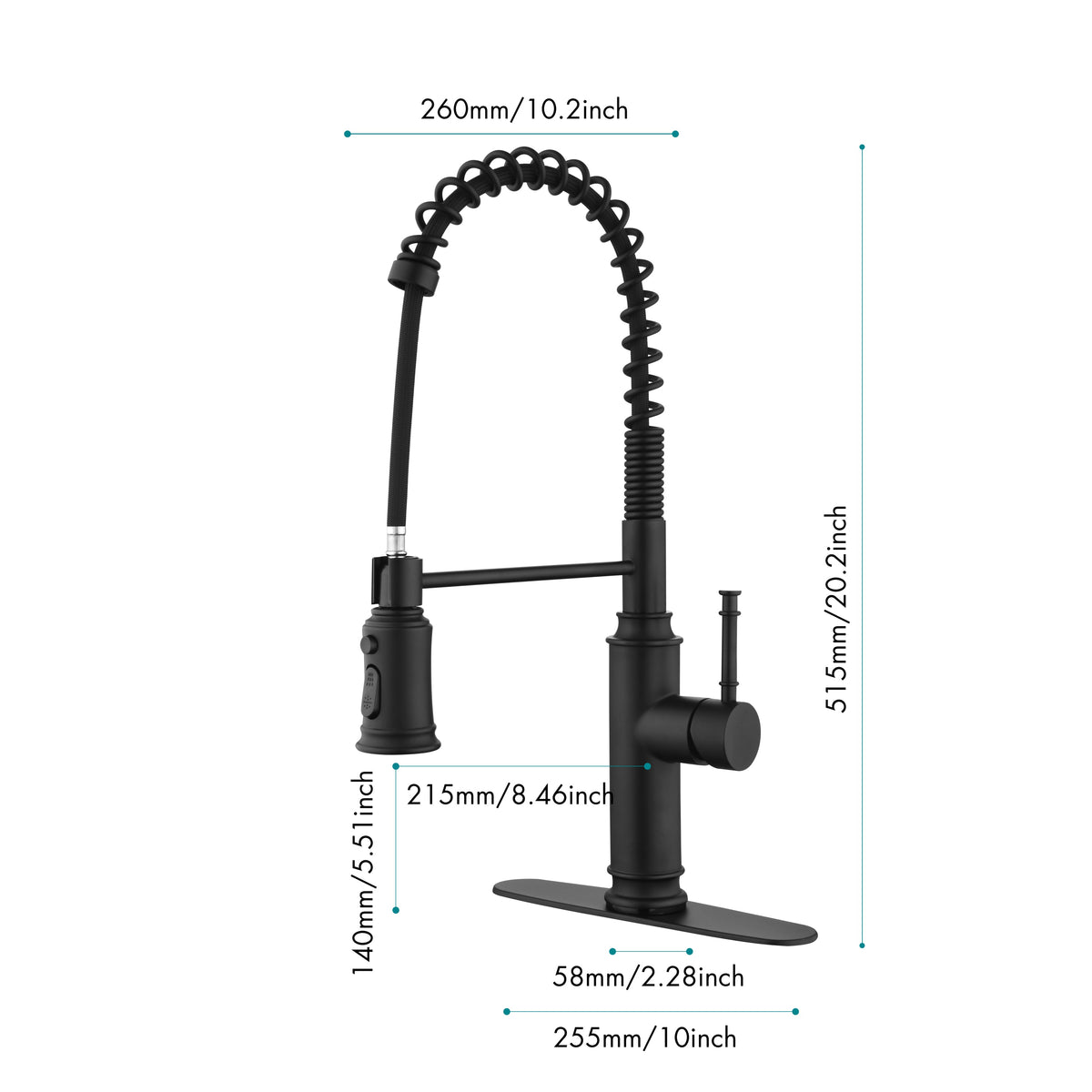 Kitchen Faucets Single Handle Pull Down Sprayer Spring Kitchen Sink Faucet