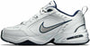 Nike Mens Air Monarch IV Walking Shoes White/Metallic Silver/Midnight Navy Size 11.5