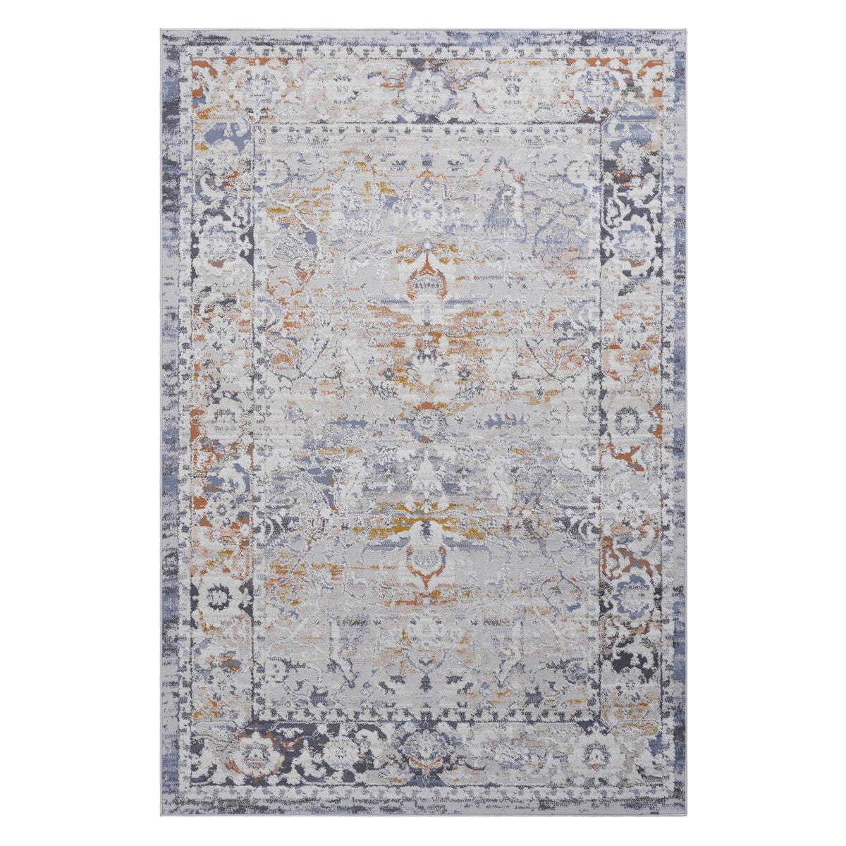 NAAR PAYAS Collection 2X3 Ivory / Grey / Traditional Doormat Rug
