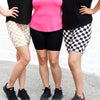 BIKER SHORTS- 3 Pack- B+W Check, Tan Check + Midnight