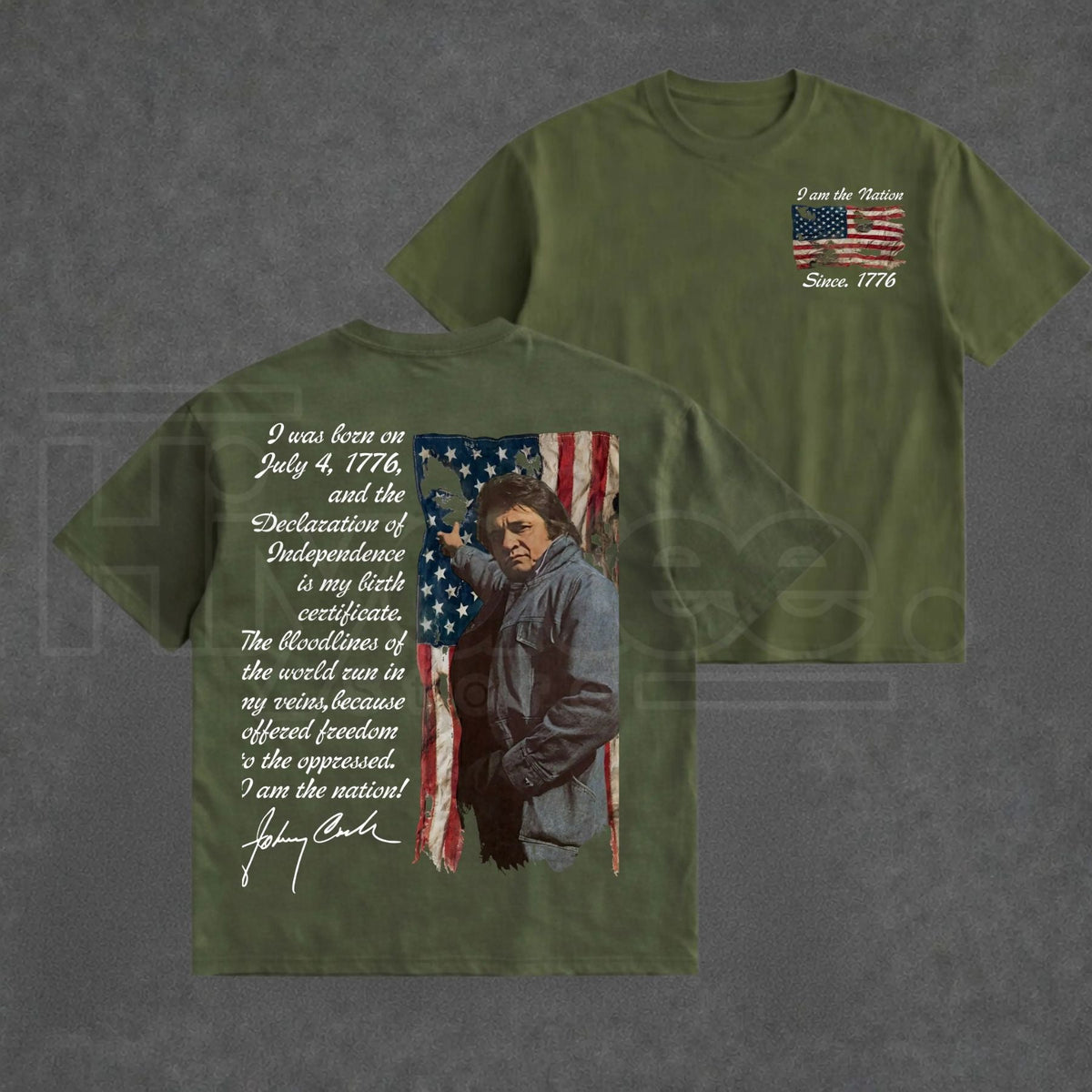 "I Am The Nation" – Vintage Outlaw Music Singer Retro 2-Sided Top