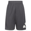 adidas Boys Elastic Waistband Essential Woven Sportswear Shorts Dark Grey