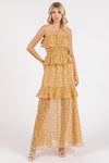 Ruffled Smocked Floral Halter Neck Maxi Dress – Elegant and Feminine Floral Maxi Dress with Smocked Waist and Ruffled Detailing