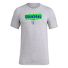 adidas Mens FC Short Sleeve Pre-Game T-Shirt Medium Grey Heather/Seattle Sounders Small