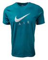 Nike Mens Air Swoosh Crewneck T Shirt (X-Large Teal Green/Silver)