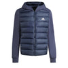 adidas Mens Essentials Hybrid Down Hooded Jacket Ink Small