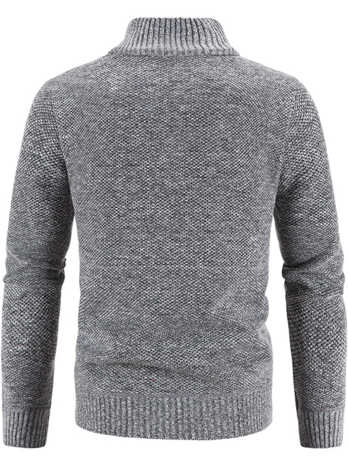 Men's Plus Size Zip-Up Long Sleeve Cardigan