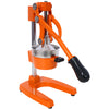 Cast Iron Citrus Juicer , Extra-Large Commercial Grade Manual Hand Press , Heavy Duty Countertop Squeezer for Fresh Orange Juice ,orange color