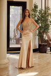 Nox Anabel A1596 Strapless Beaded Dress with Slit
