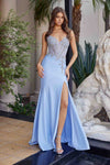 Nox Anabel A1740 Stretch Satin Fitted Evening Prom Gown