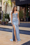 Nox Anabel A1749 Long Stretch Satin Fitted Formal Evening Prom Gown
