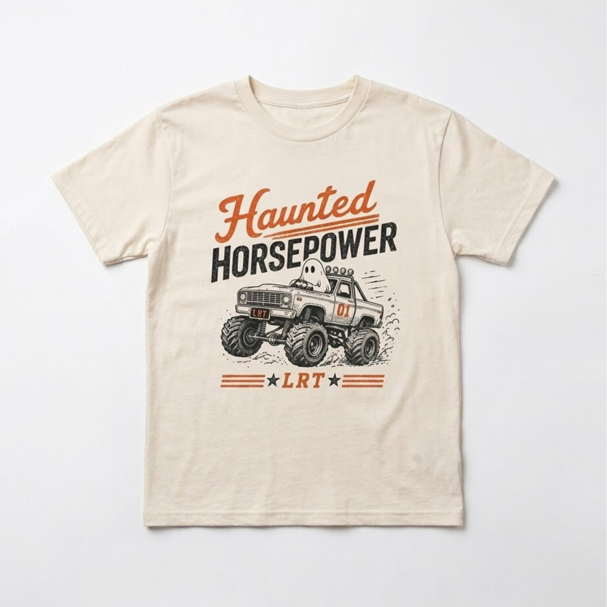 HAUNTED HORSEPOWER HALLOWEEN TEE - VINTAGE CREAM
