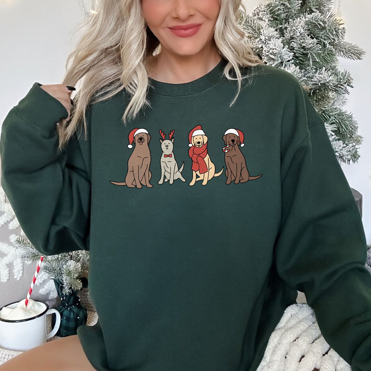 Adorable Christmas Dogs Cozy Festive Print For Dog Lovers With Holiday Spirit Sweatshirt