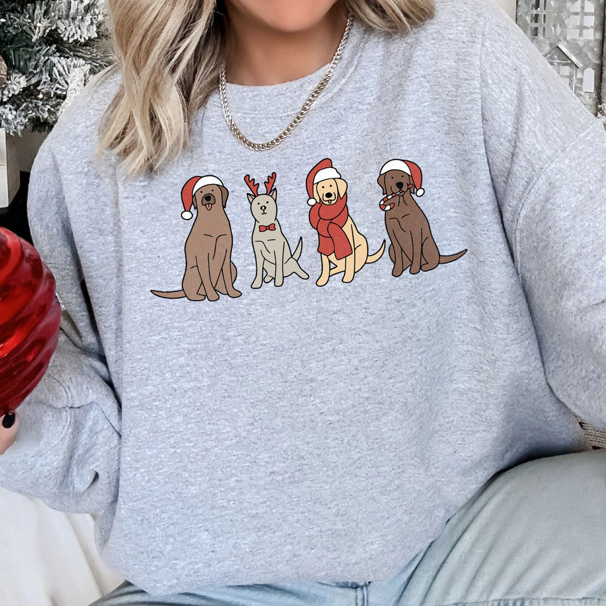 Adorable Christmas Dogs Cozy Festive Print For Dog Lovers With Holiday Spirit Sweatshirt