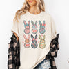 Adorable Floral Bunnies Easter Jesus Rabbit Holiday Theme Graphic Comfort Colors Tee