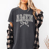Amen Lace Coquette Ribbon Bow Christian Jesus Gospel Faith Saved Comfort Colors Tee