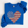 America The Beautiful Flowers Heart Flag American Patriot Floral Motif Sweatshirt