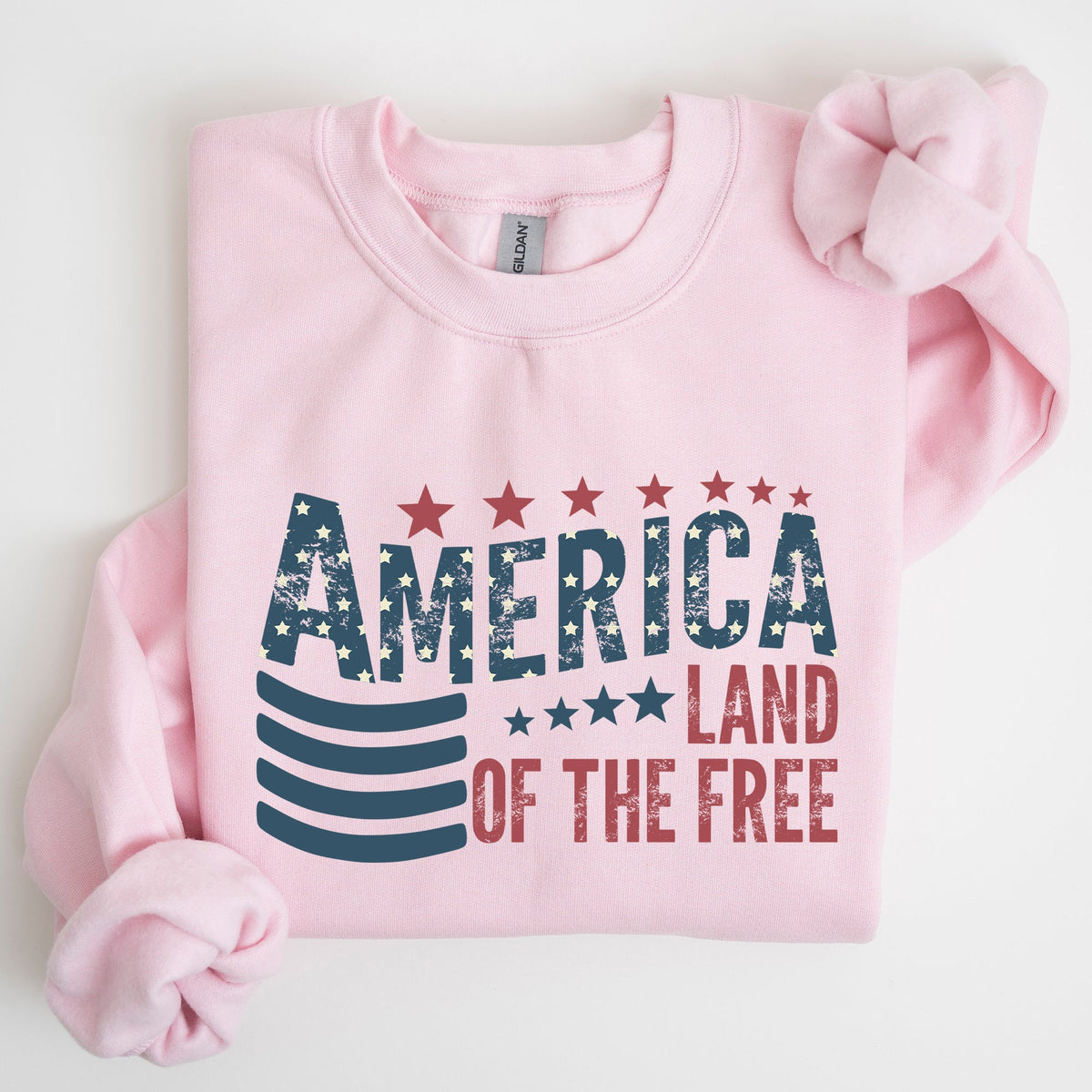 America Flag Land Of The Free Patriotic USA Pride Heritage Edition Graphic Emblem Sweatshirt