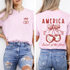 America, Land Of The Free, 1776, Cherries, Patriotic, 4th Of July Comfort Colors Tee