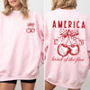 America, Land Of The Free, 1776, Cherries, Patriotic, 4th Of July USA Sweatshirt
